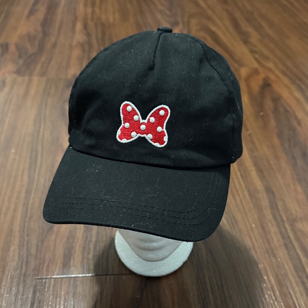 4/$45 Disney Black Minnie Mouse Hat Adjustable Embroidered